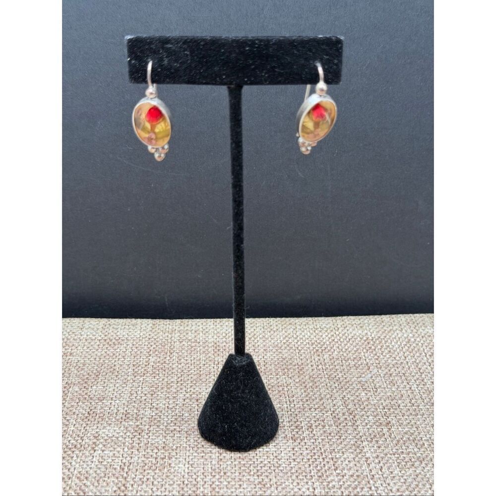 Vintage Taxco Sterling Silver Dried Rosebud Earrings TE-24 Mexico .925